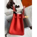 Hermes HSS Birkin 30 Bicolor Bag in Etain and Piment Epsom Calfskin