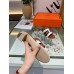 Hermes Amica 5mm Sandals In Brown/White Calfskin