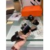 Hermes Avenue Sandals In Black Calfskin