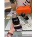Hermes Avenue Sandals In Black Calfskin