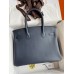 Hermes Birkin 30 Retourne Handmade Bag In Blue Nuit Epsom Calfskin