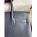 Hermes Birkin 30 Retourne Handmade Bag In Blue Nuit Epsom Calfskin