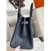 Hermes Birkin 30 Retourne Handmade Bag In Blue Nuit Epsom Calfskin