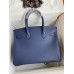 Hermes Birkin 30 Retourne Handmade Bag In Blue Saphir Epsom Calfskin