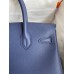 Hermes Birkin 30 Retourne Handmade Bag In Blue Saphir Epsom Calfskin