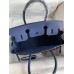 Hermes Birkin 30 Retourne Handmade Bag In Blue Saphir Epsom Calfskin