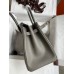 Hermes Birkin 30 Retourne Handmade Bag In Etain Epsom Calfskin