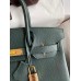 Hermes Birkin 30 Retourne Handmade Bag In Vert Cypres Chevre Mysore Leather