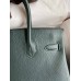 Hermes Birkin 30 Retourne Handmade Bag In Vert Cypres Chevre Mysore Leather