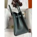 Hermes Birkin 30 Retourne Handmade Bag In Vert Cypres Chevre Mysore Leather