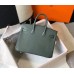 Hermes Birkin 25cm Bag In Vert Amande Clemence Leather GHW