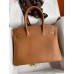 Hermes Birkin 30 Retourne Handmade Bag In Gold Clemence Leather