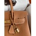 Hermes Birkin 30 Retourne Handmade Bag In Gold Clemence Leather