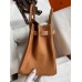 Hermes Birkin 30 Retourne Handmade Bag In Gold Clemence Leather