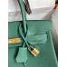 Hermes Birkin 30 Retourne Handmade Bag In Malachite Clemence Leather