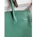 Hermes Birkin 30 Retourne Handmade Bag In Malachite Clemence Leather