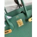 Hermes Birkin 30 Retourne Handmade Bag In Malachite Clemence Leather