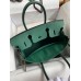 Hermes Birkin 30 Retourne Handmade Bag In Malachite Clemence Leather