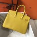 Hermes Birkin 25cm Bag In Yellow Clemence Leather GHW