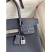 Hermes Birkin 30 Retourne Handmade Bag In Blue Nuit Clemence Leather