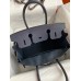 Hermes Birkin 30 Retourne Handmade Bag In Blue Nuit Clemence Leather