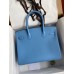 Hermes Birkin 30 Retourne Handmade Bag In Blue Paradise Clemence Leather