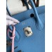 Hermes Birkin 30 Retourne Handmade Bag In Blue Paradise Clemence Leather