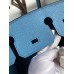 Hermes Birkin 30 Retourne Handmade Bag In Blue Paradise Clemence Leather