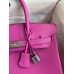 Hermes Birkin 30 Retourne Handmade Bag In Magnolia Clemence Leather