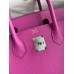 Hermes Birkin 30 Retourne Handmade Bag In Magnolia Clemence Leather