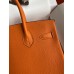 Hermes Birkin 30 Retourne Handmade Bag In Orange Clemence Leather