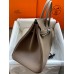 Hermes Birkin 35 Retourne Handmade Bag In Taupe Clemence Leather