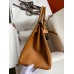 Hermes Birkin 35 Retourne Handmade Bag In Gold Epsom Calfskin