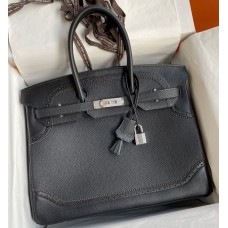 Hermes Ghillies Birkin 35cm Limited-edition Bag In Black Calfskin