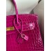 Hermes Birkin 35 Handmade Bag In Rose Scheherazade Crocodile Niloticus Shiny Skin