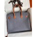 Hermes HSS Birkin 35 Bicolor Bag in Gris Agate and Gold Ostrich Leather