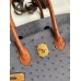 Hermes HSS Birkin 35 Bicolor Bag in Gris Agate and Gold Ostrich Leather