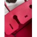 Hermes Birkin 30 Retourne Handmade Bag In Rose Red Clemence Leather