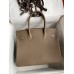 Hermes Birkin 30 Retourne Handmade Bag In Taupe Clemence Leather