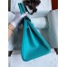 Hermes Birkin 30 Retourne Handmade Bag In Blue Paon Epsom Calfskin