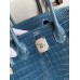 Hermes Birkin 30 Handmade Bag In Blue Tempete Crocodile Niloticus Shiny Skin