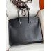 Hermes Birkin 35 Retourne Handmade Bag In Black Box Calfskin