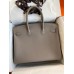 Hermes Birkin 35 Retourne Handmade Bag In Gris Asphalt Clemence Leather