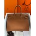 Hermes Birkin 35 Retourne Handmade Bag In Gold Clemence Leather