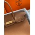 Hermes Birkin 35 Retourne Handmade Bag In Gold Clemence Leather