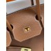 Hermes Birkin 35 Retourne Handmade Bag In Gold Clemence Leather