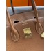 Hermes Birkin 35 Retourne Handmade Bag In Gold Clemence Leather