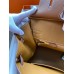 Hermes Birkin 35 Retourne Handmade Bag In Gold Clemence Leather