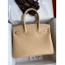 Hermes Birkin 30 Retourne Handmade Bag In Chai Ostrich Leather