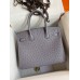 Hermes Birkin 30 Retourne Handmade Bag In Gris Asphalt Ostrich Leather